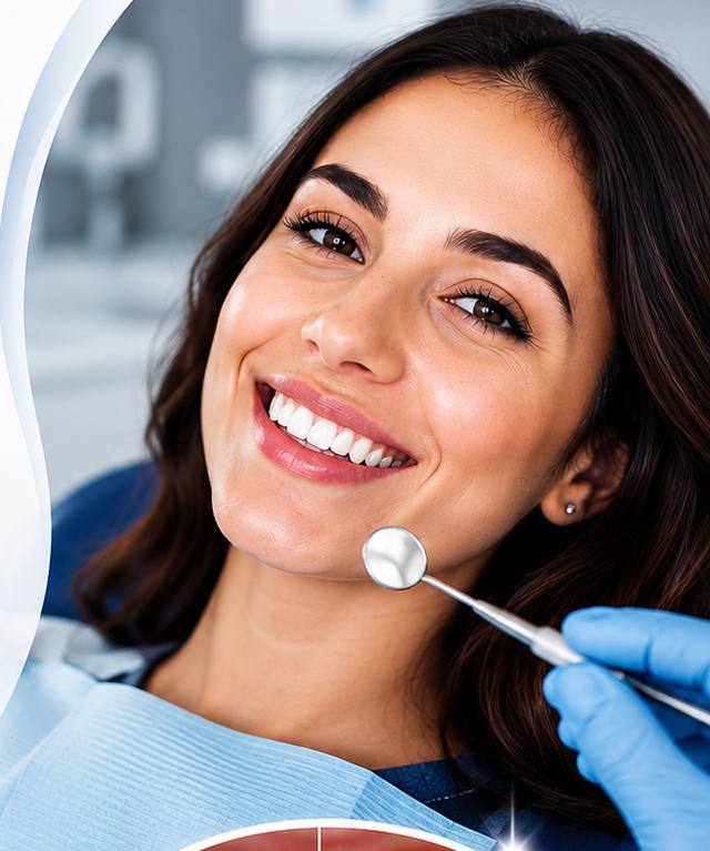 A dentist treating a patient at Al Najma Dental Clinic in Al Nabbaa, Sharjah